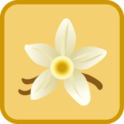 Vanilla flower and bean icon