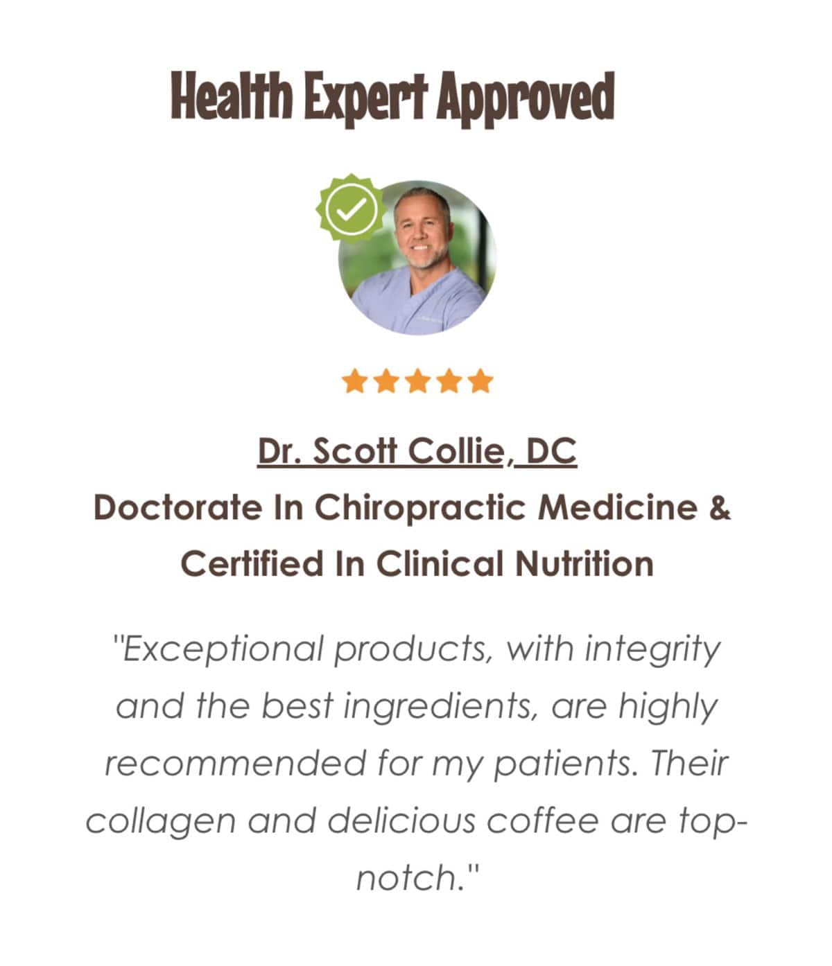 Dr. Scott Collie, DC health expert approved product review.
