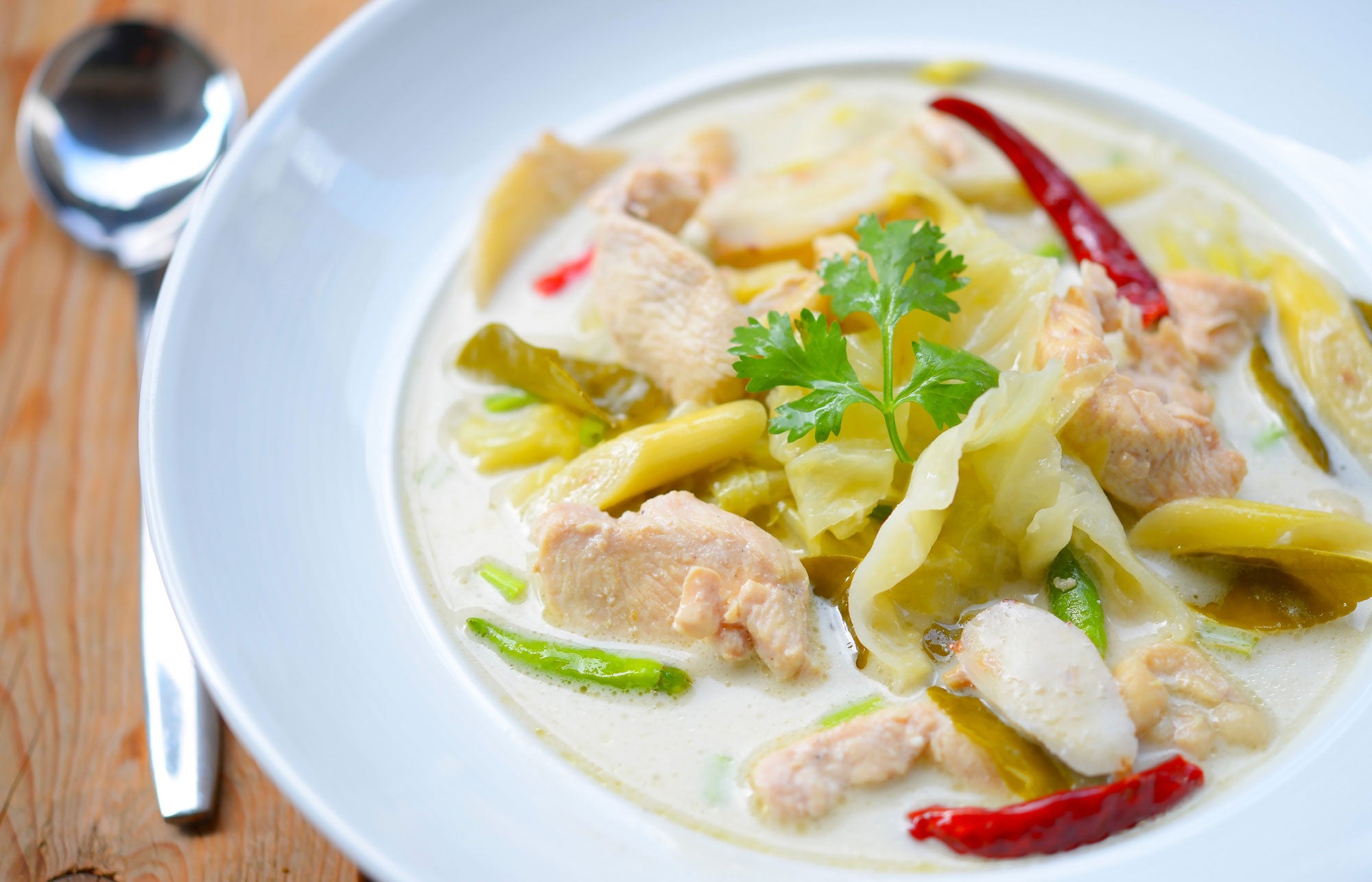 Thai Vegetable Coconut Soup with Chicken Recipe