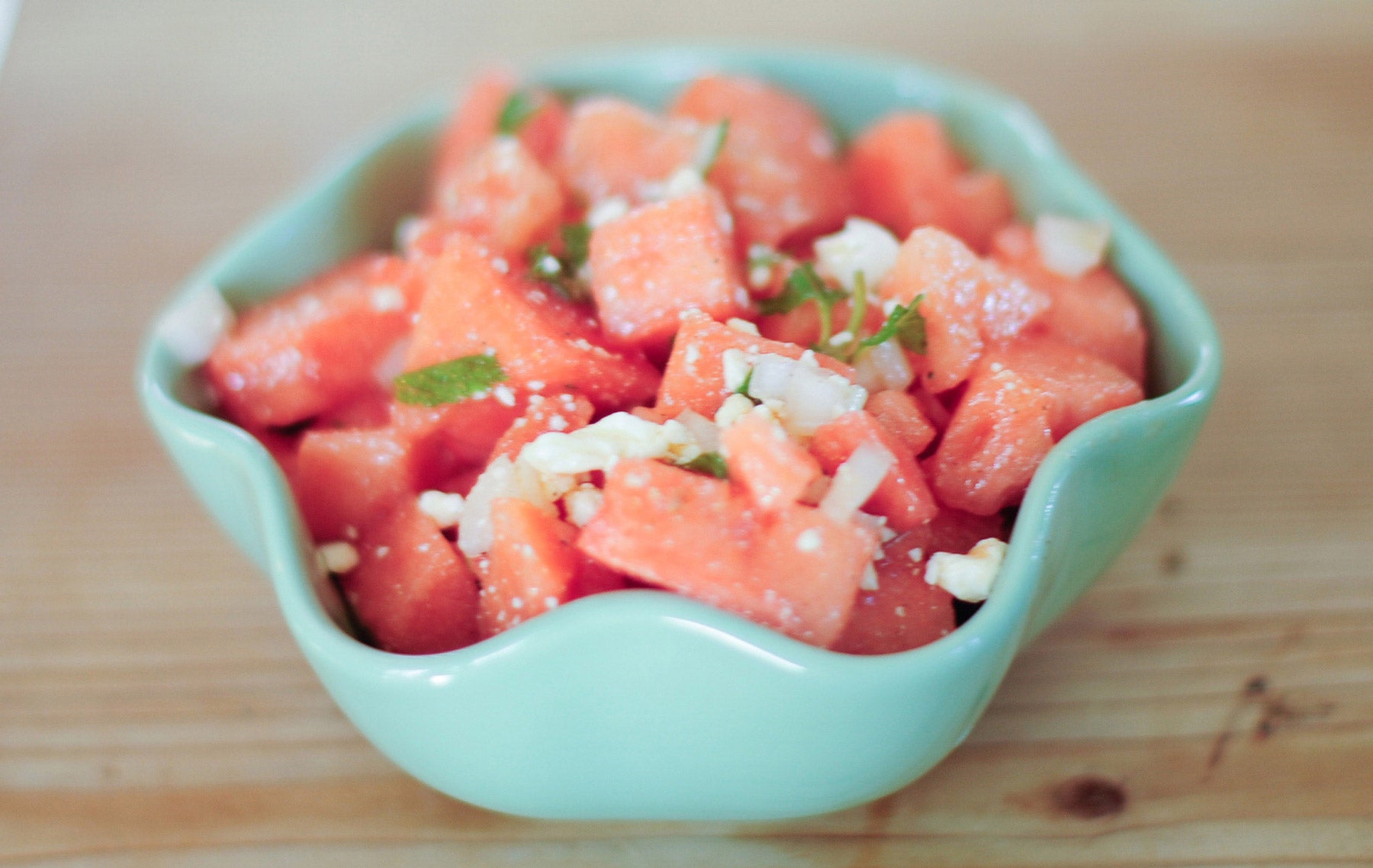 Watermelon Mint Feta Salad Recipe made with Yonder grass-fed collagen