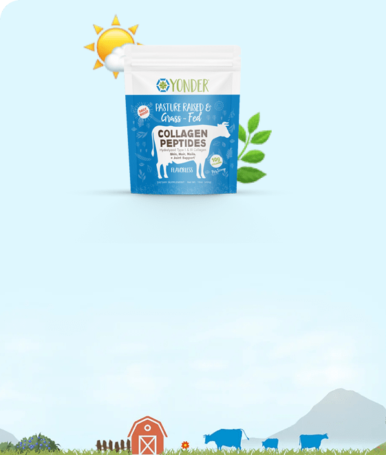 A bag of Yonder grass-fed collagen peptides