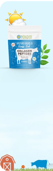 A jar of Yonder grass-fed collagen peptides